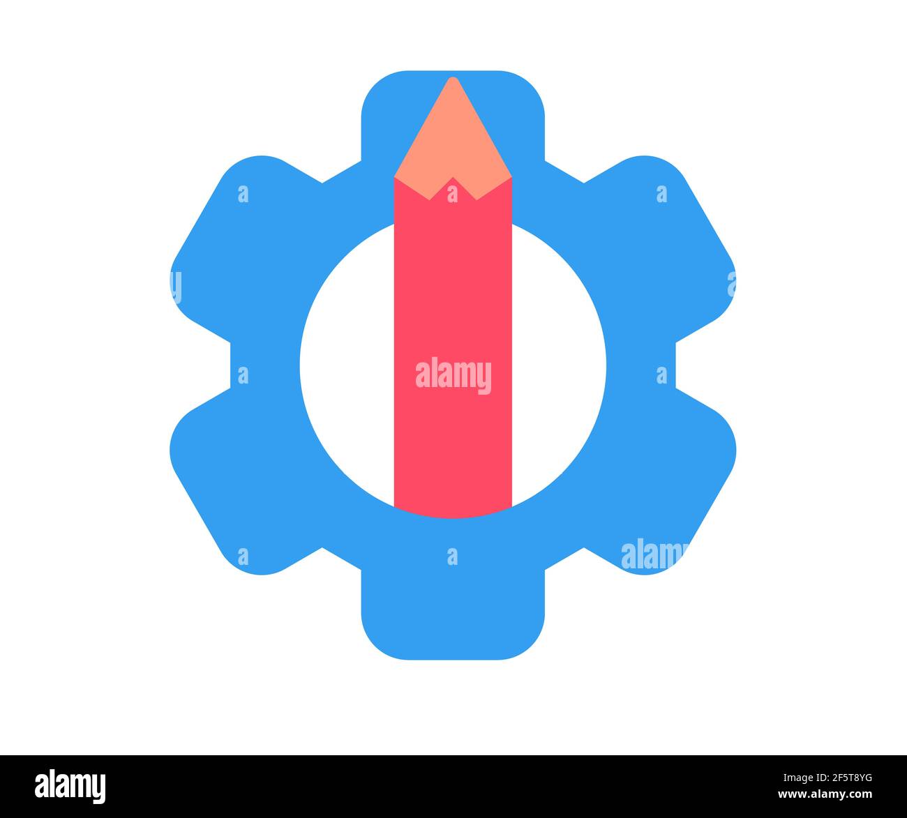 pen gear creativity single isolated icon with flat style vector ...