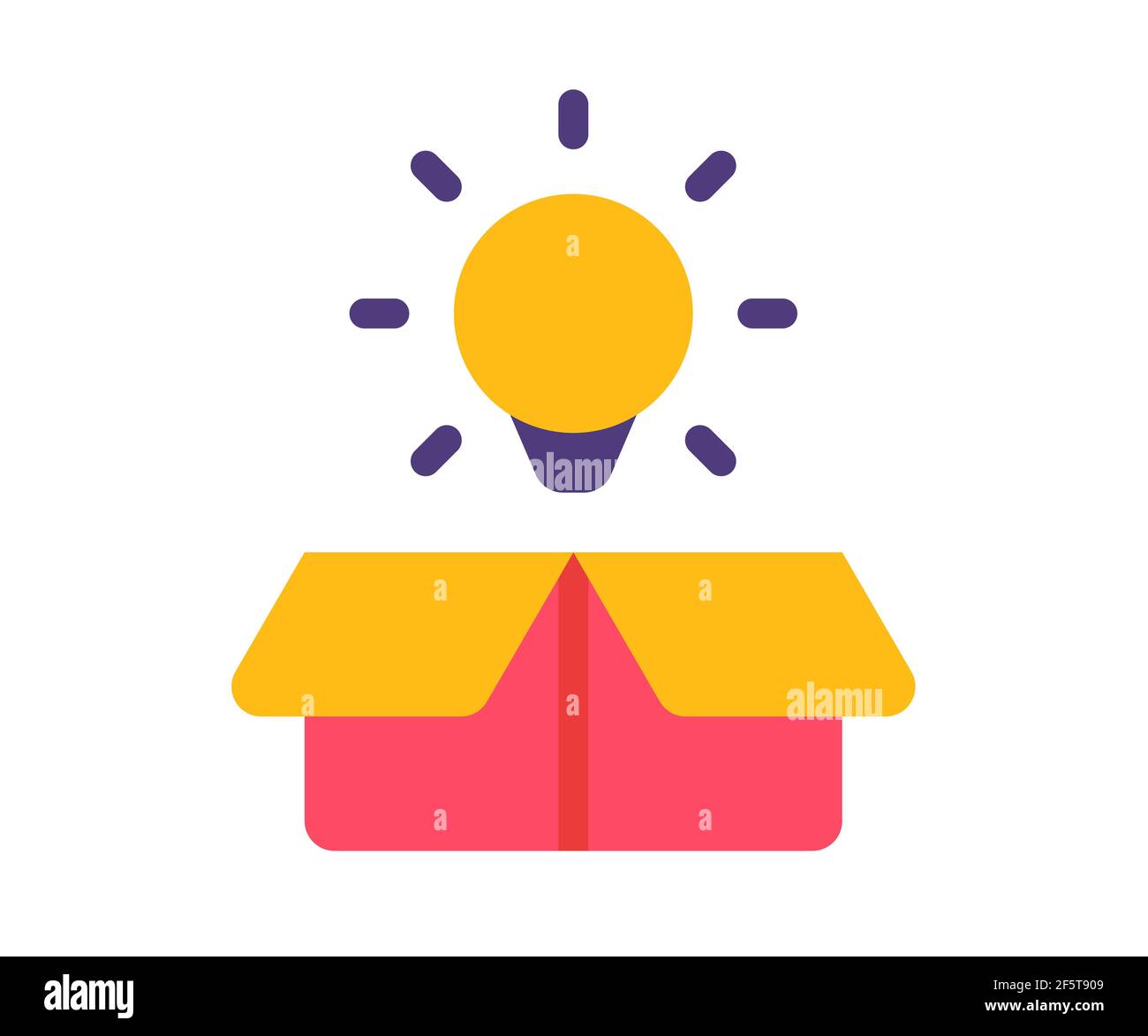 idea out of box light bulb single isolated icon with flat style vector ...