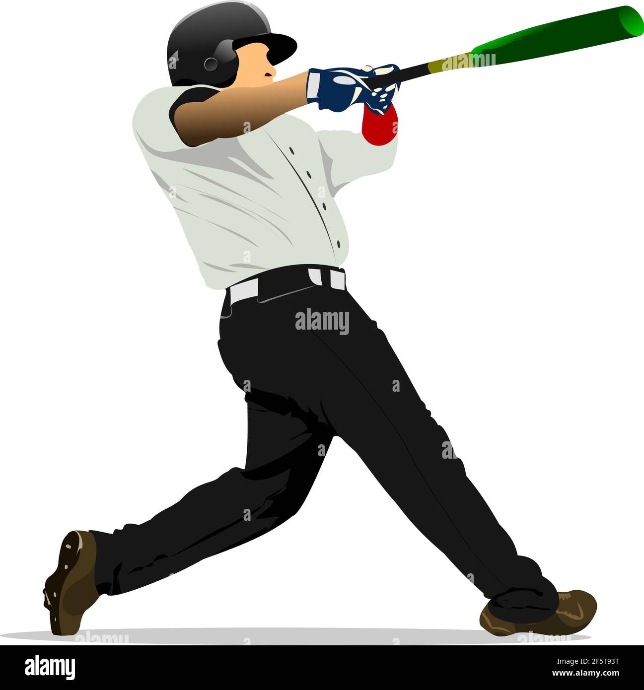 Baseball player. Vector 3d illustration for designers Stock Vector
