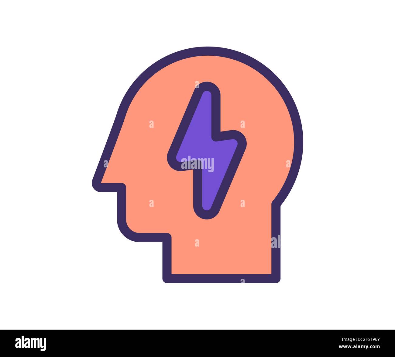 idea thinking inspire single isolated icon with filled line and outline ...