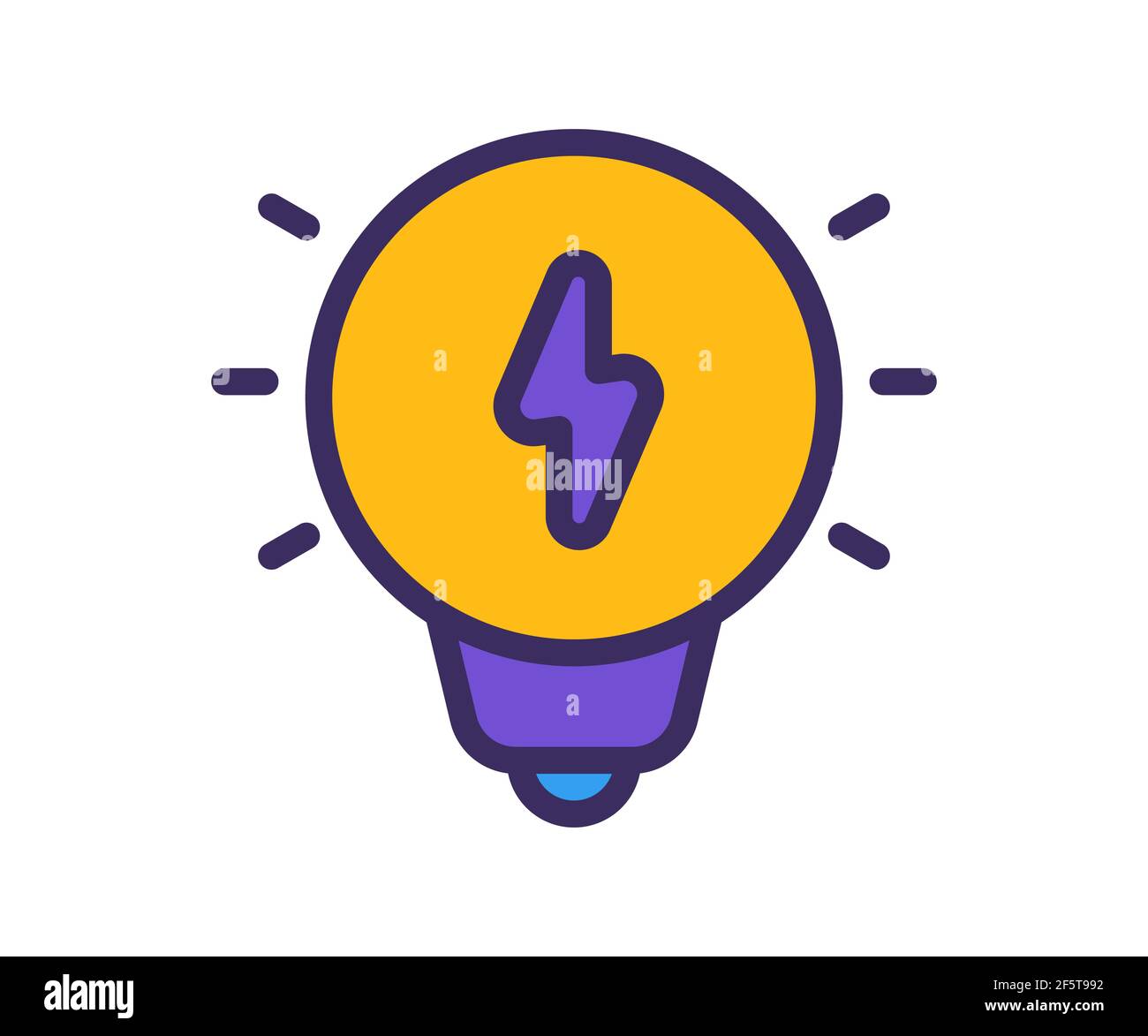 idea light bulb energy single isolated icon with filled line and ...