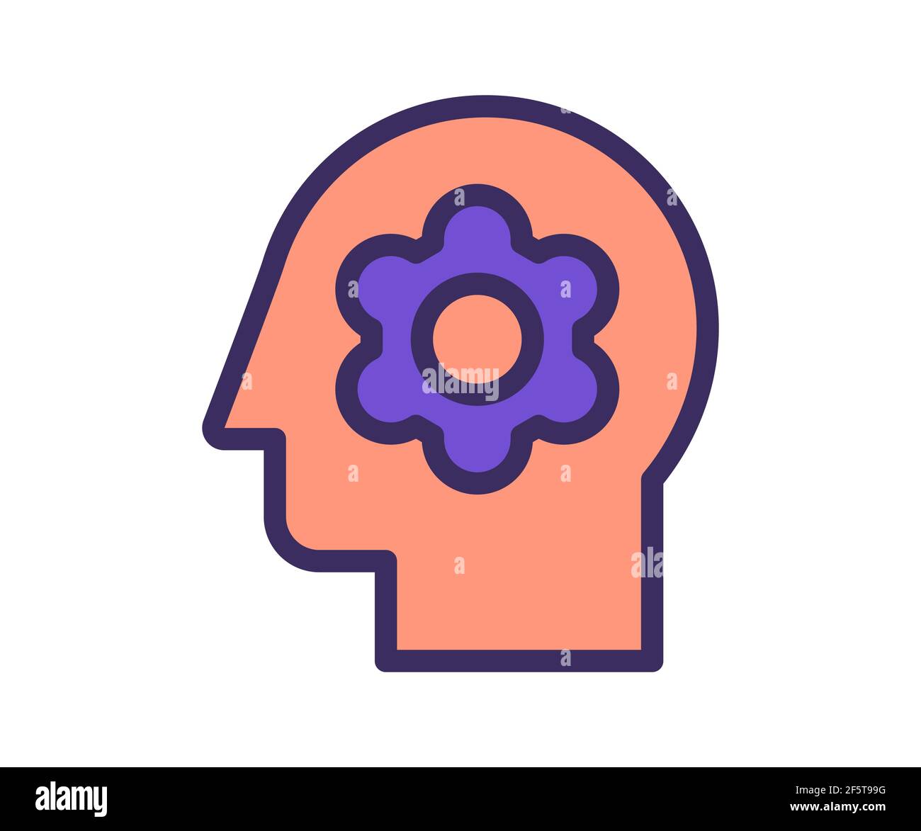 thought process think single isolated icon with filled line and outline ...