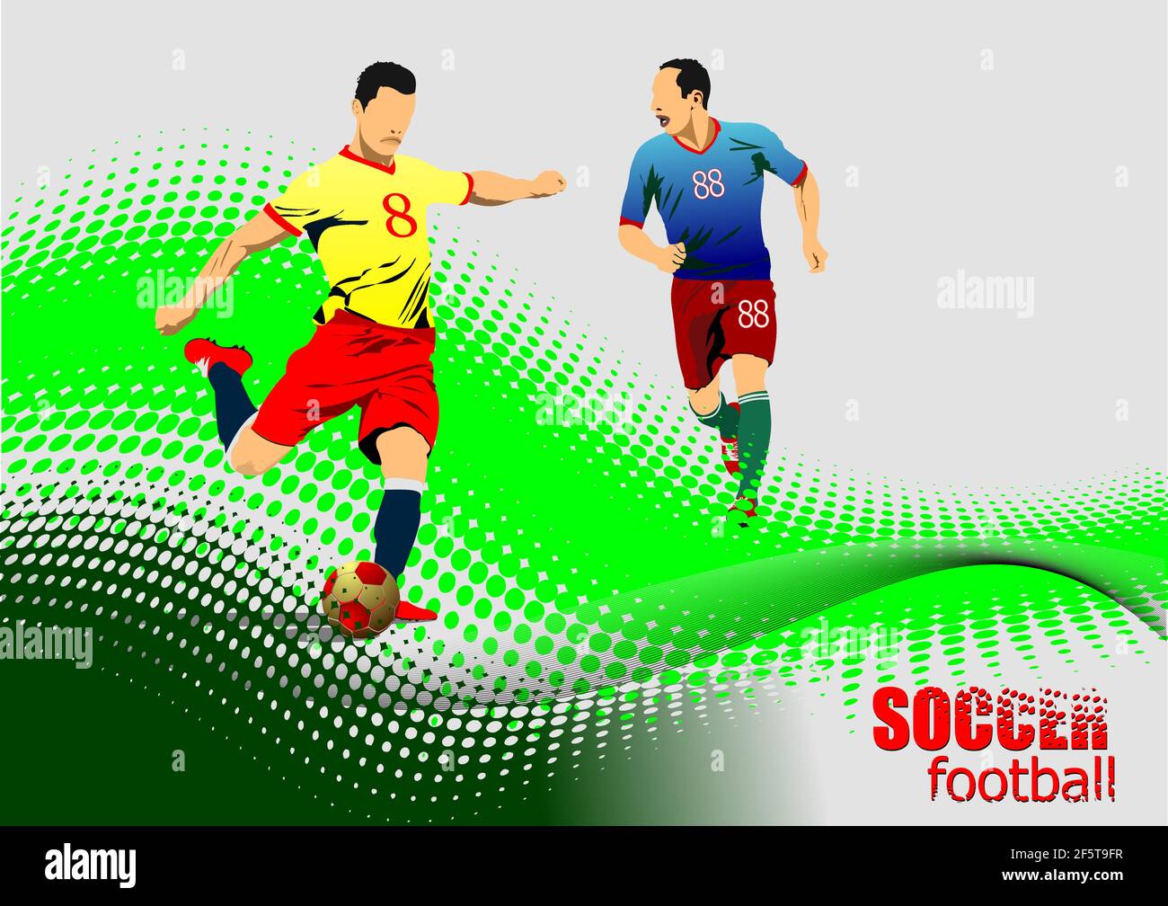 Two Soccer Players Duel in the Game 23985616 Vector Art at Vecteezy