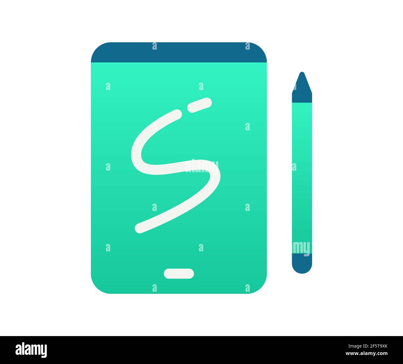 sketchbook tablet drawing single isolated icon with gradient style ...