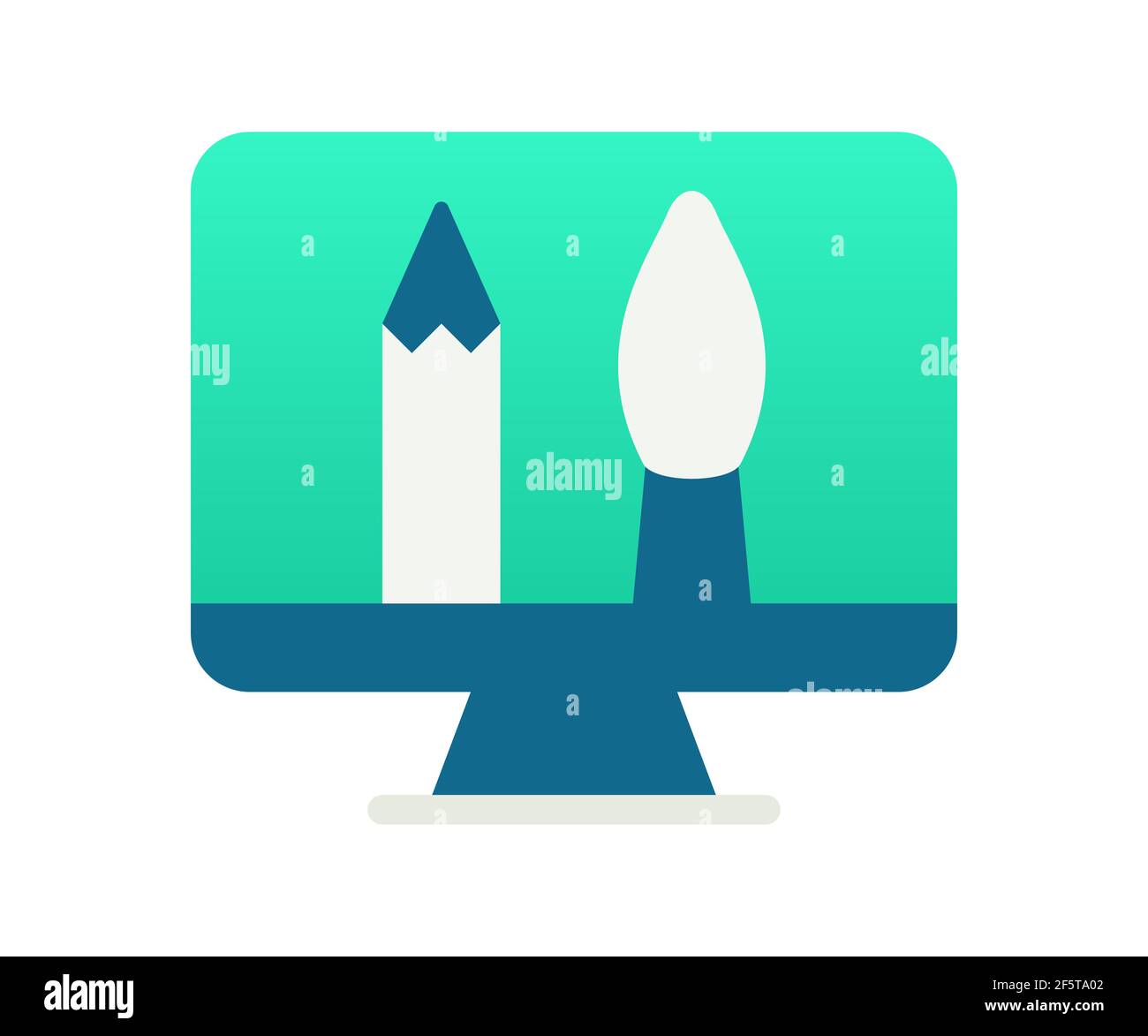 digital design computer single isolated icon with gradient style vector ...