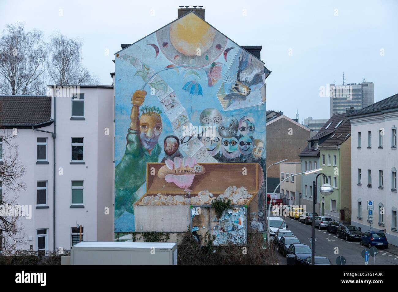 Bonn, NRW, Germany, 03 23 2021, Graffiti art work on a house in Bonn ...