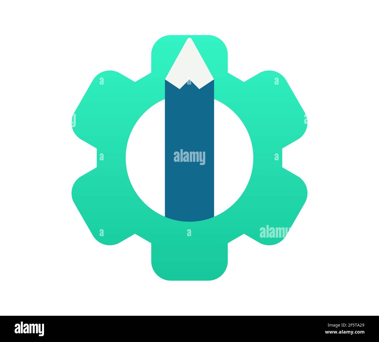 pen gear creativity single isolated icon with gradient style vector ...