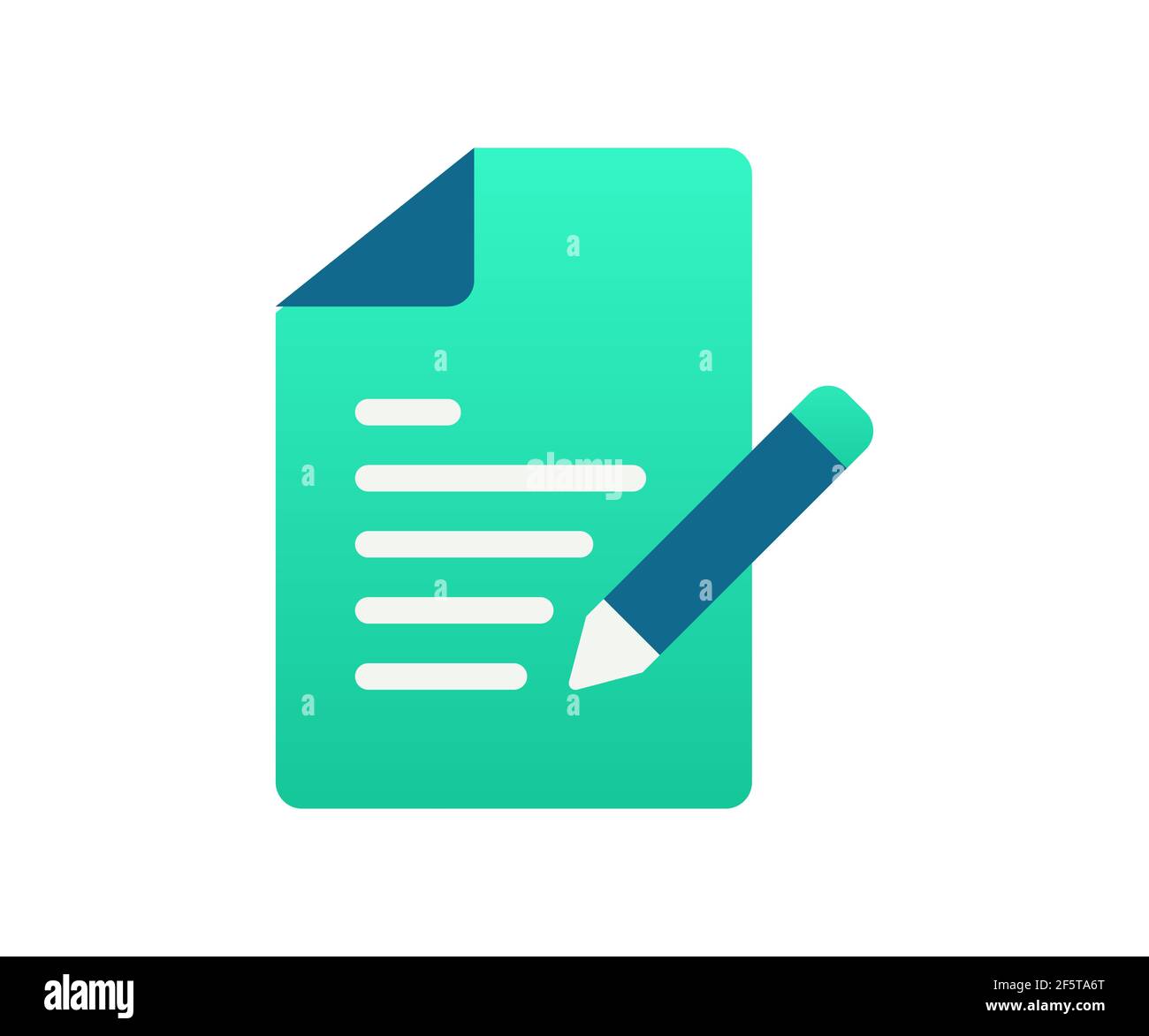 document create write single isolated icon with gradient style vector ...