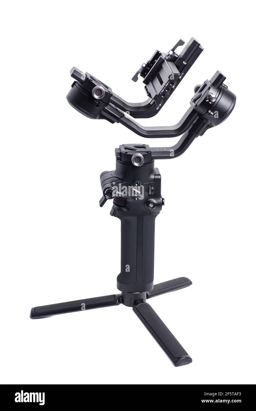 Gimbal stabilizer for camera isolated on white background Stock Photo ...