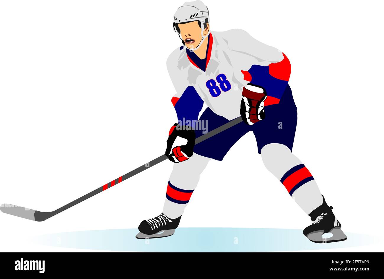 Premium Vector  Colored hockey player set