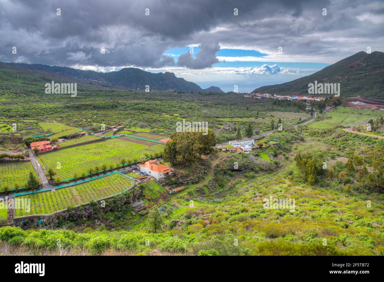 Arriba valley at Tenerife, Canary islands, Spain. Stock Photo