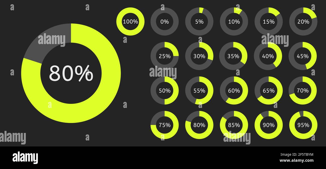 Circle pie chart. Infographic percent circular diagram. Vector