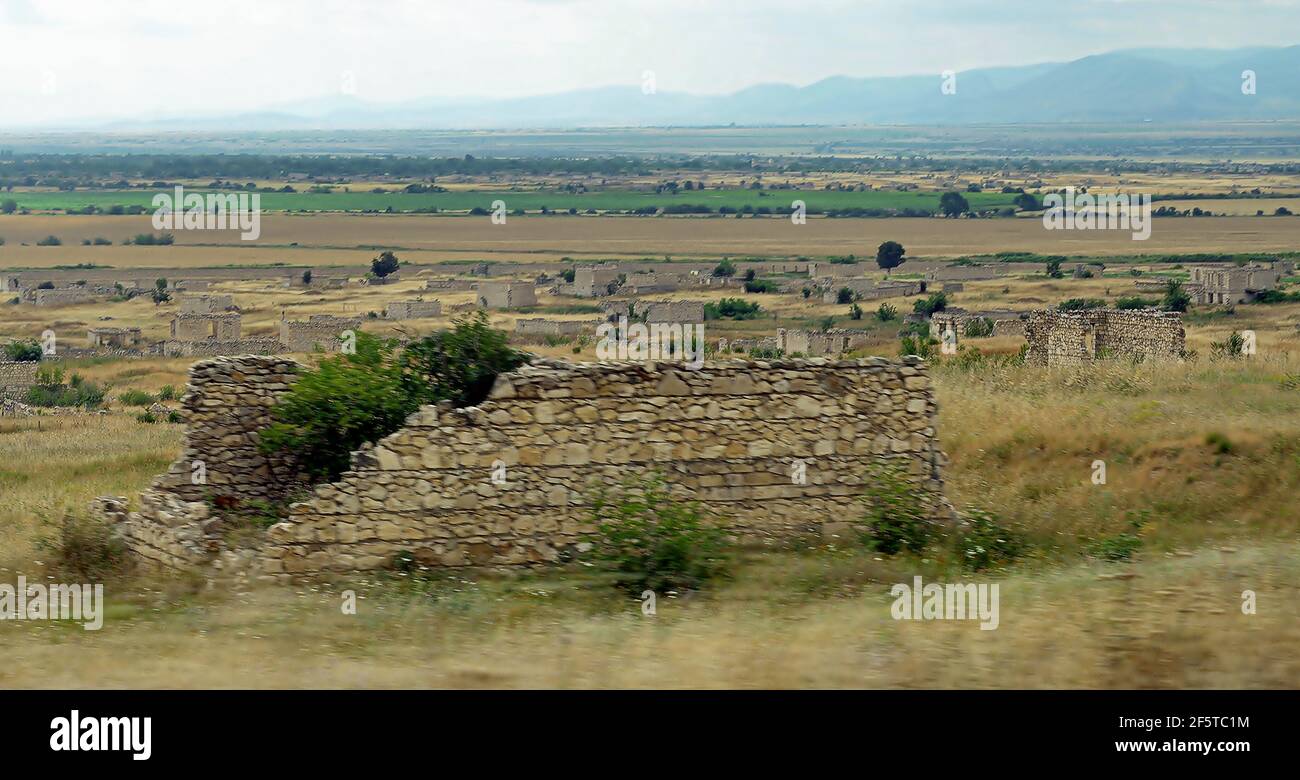 NAGORNO KARABAKH SHUSHI  Buildings destroyed during the war between Armenia and Azerbaijan Stock Photo