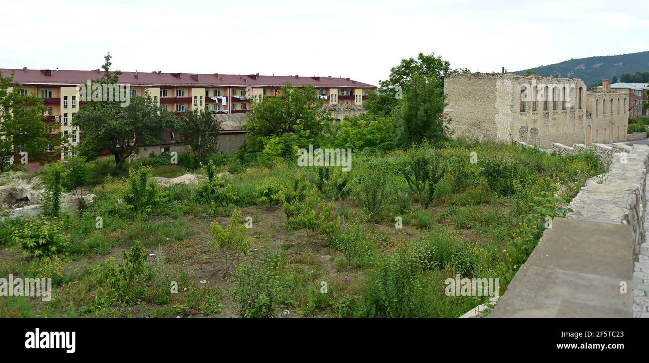 NAGORNO KARABAKH SHUSHI  Buildings destroyed during the war between Armenia and Azerbaijan Stock Photo