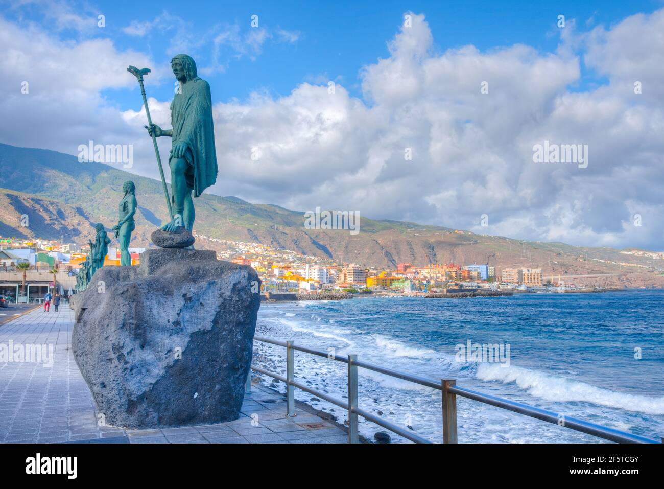 Statue of Guanche warrior at Candelaria, Tenerife, Canary islands, Spain. Stock Photo