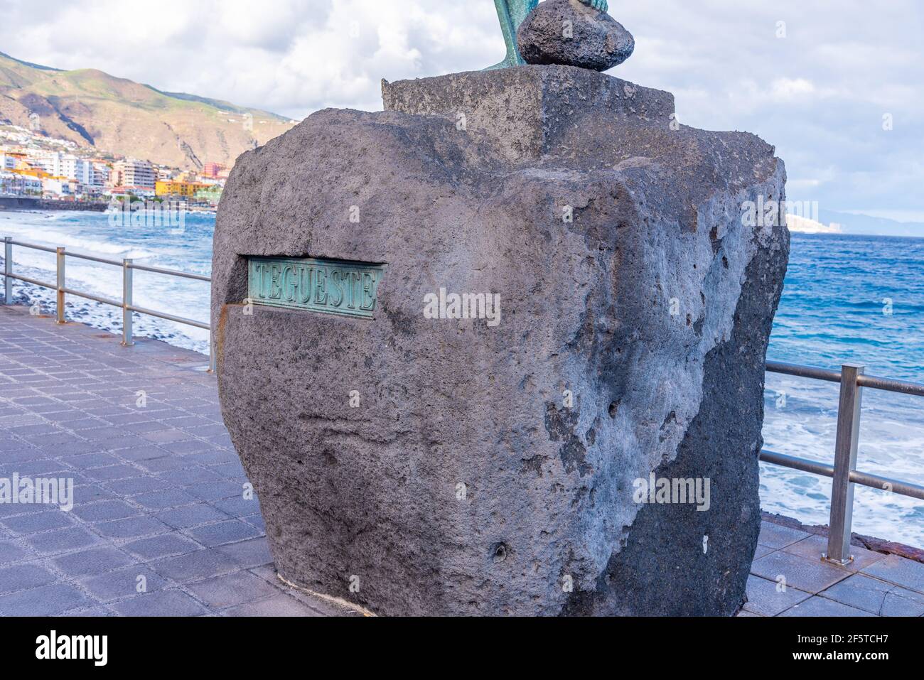 Statue of Guanche warrior at Candelaria, Tenerife, Canary islands, Spain. Stock Photo