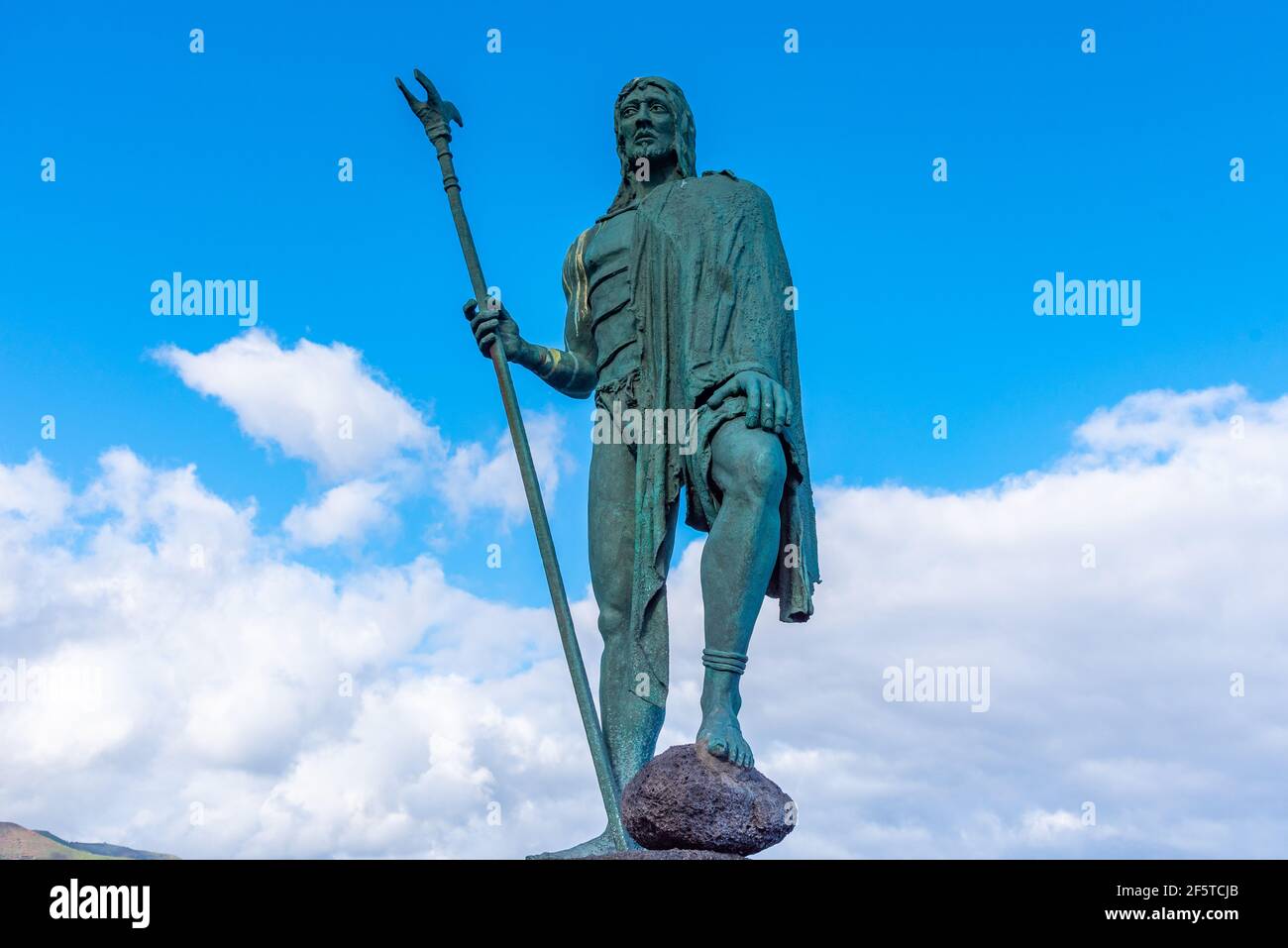 Statue of Guanche warrior at Candelaria, Tenerife, Canary islands, Spain. Stock Photo