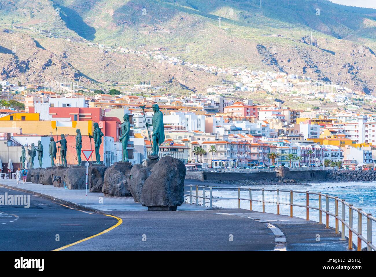 Statue of Guanche warrior at Candelaria, Tenerife, Canary islands, Spain. Stock Photo