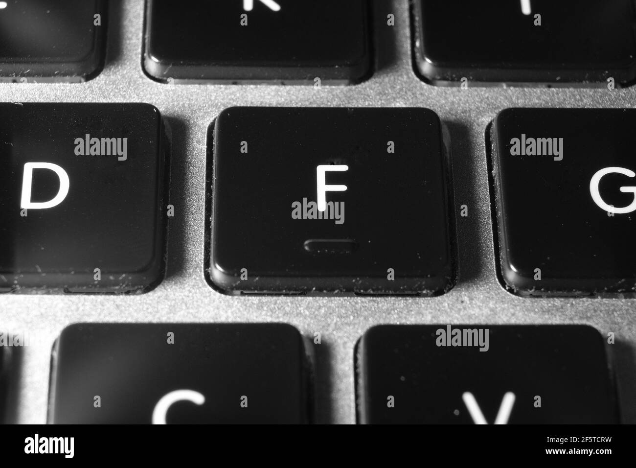 Macro photography of a laptops keyboard Stock Photo