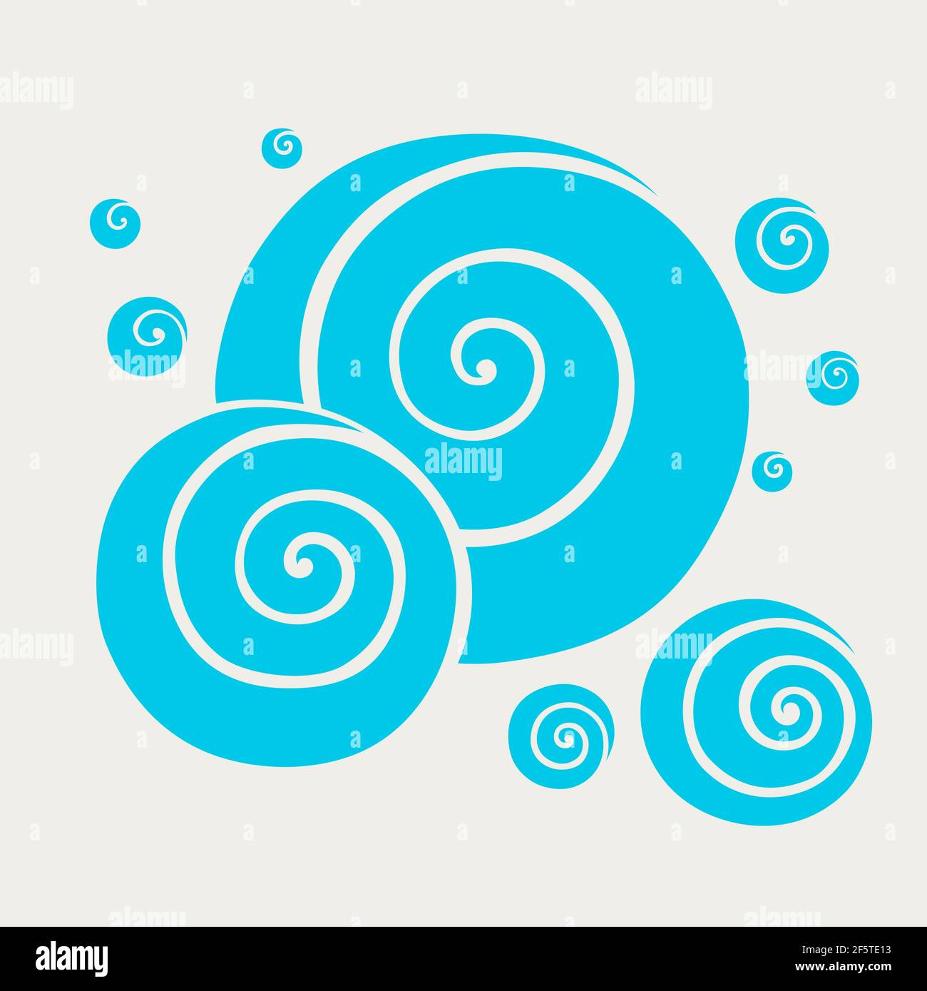 Stylized blue waves and drops on a light background Stock Vector