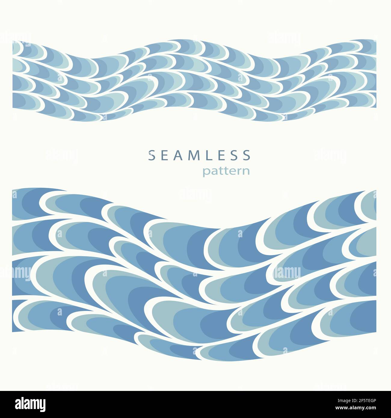 Stylized blue waves and drops on a light background. Stock Vector