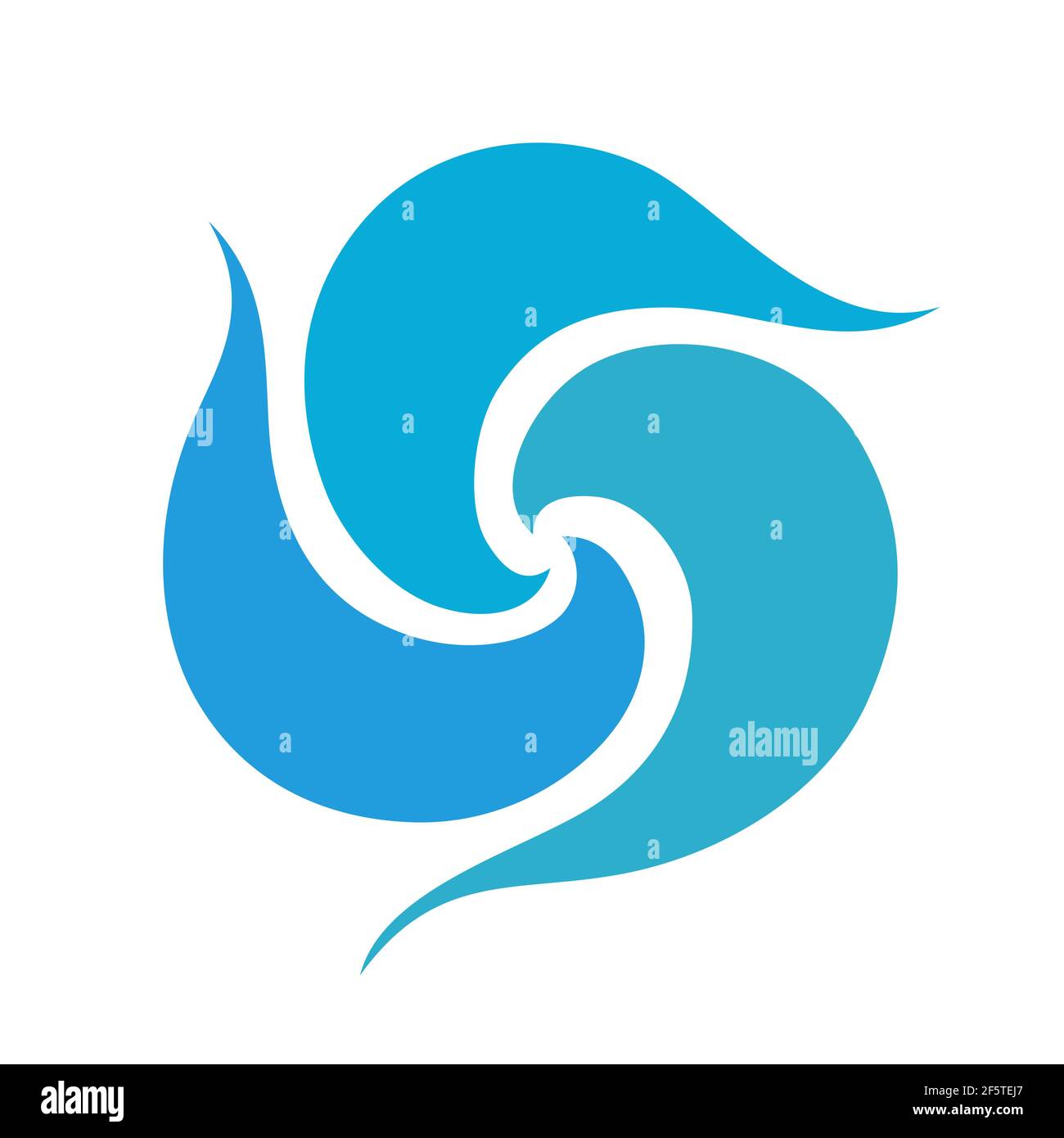 Stylized blue waves and drops on a light background. Stock Vector
