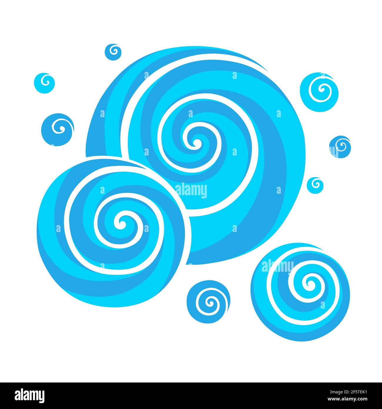 Stylized blue waves and drops on a light background Stock Vector