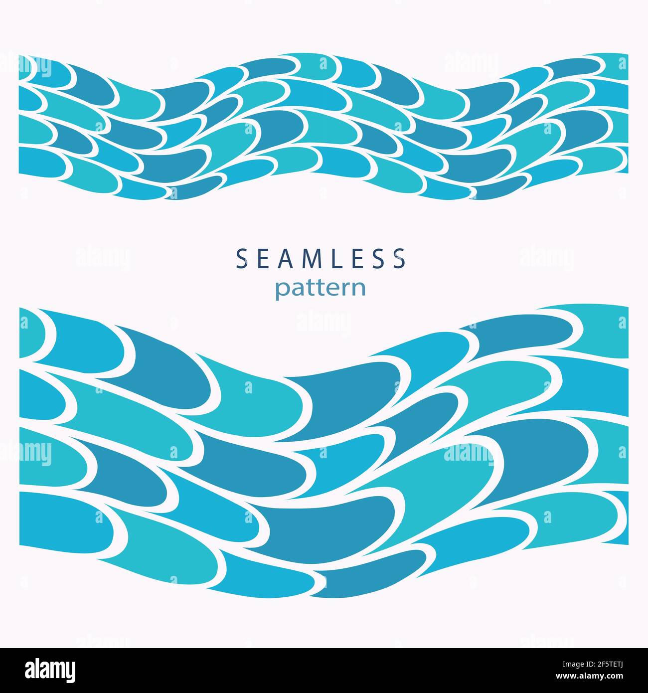 Stylized blue waves and drops on a light background Stock Vector