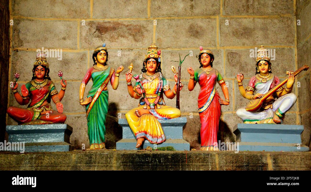 The Thayumanashwamy Temple is a temple situated in the Rockfort complex in the city of Tiruchirappalli, India Stock Photo