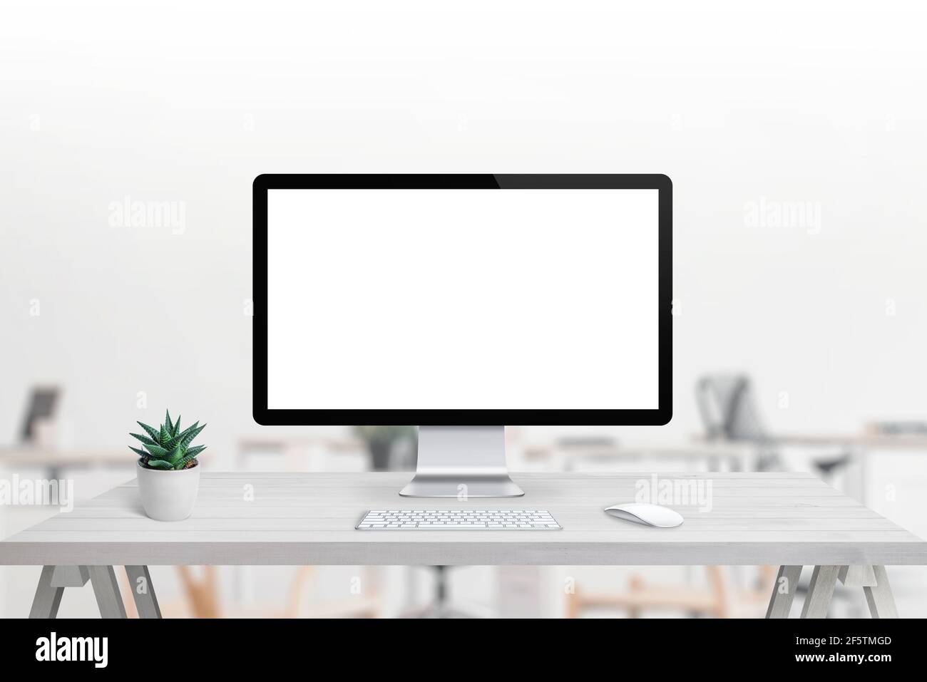 Modern computer display with isolated screen for mockup, app or web