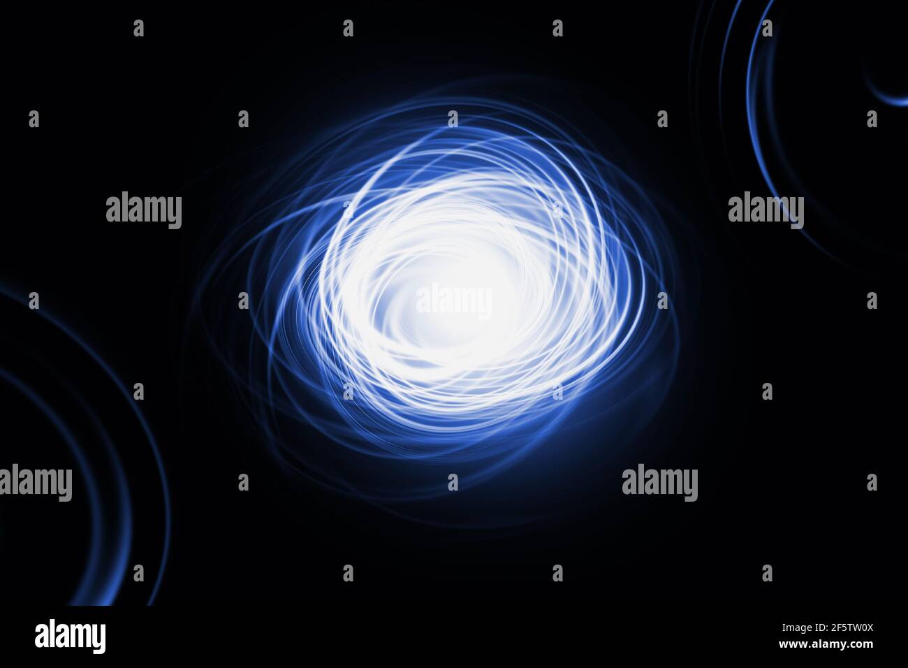 Abstract glowing portal on the black background Stock Photo - Alamy