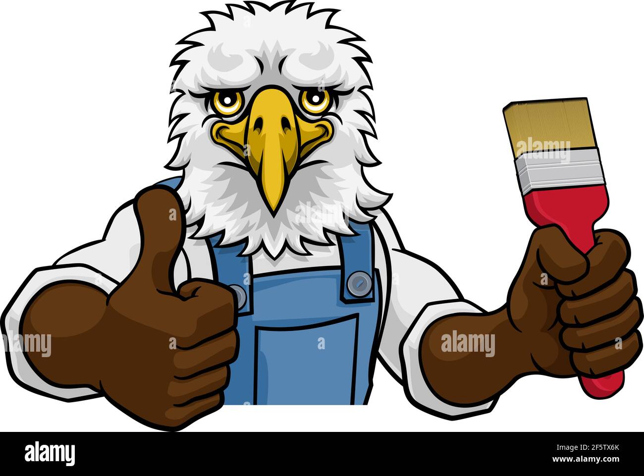 Eagle Painter Decorator Holding Paintbrush Stock Vector