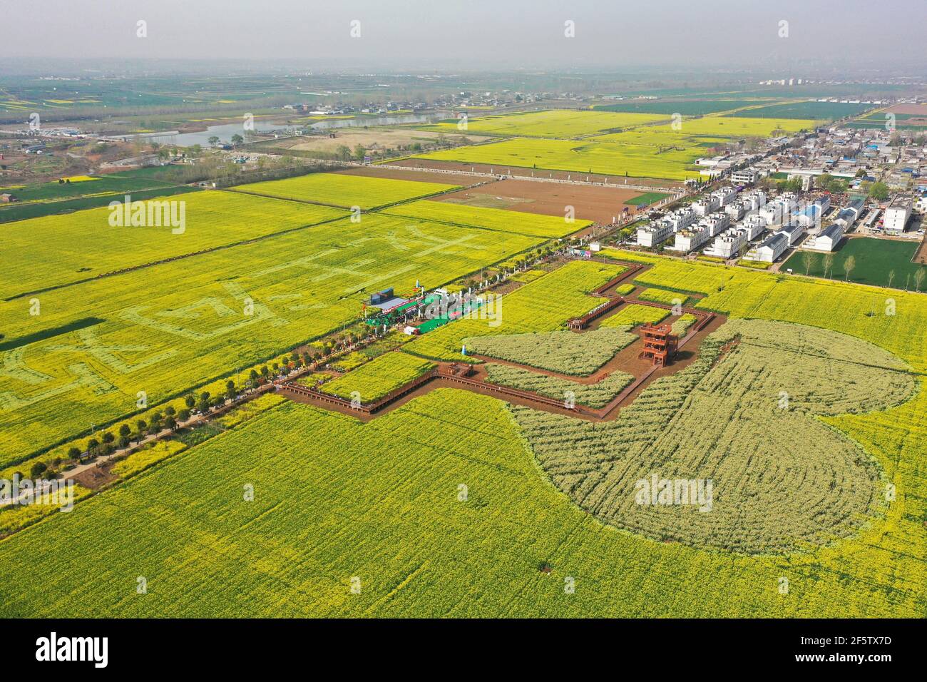 Baofeng. 28th Mar, 2021. Aerial photo take on March 28, 2021 shows the