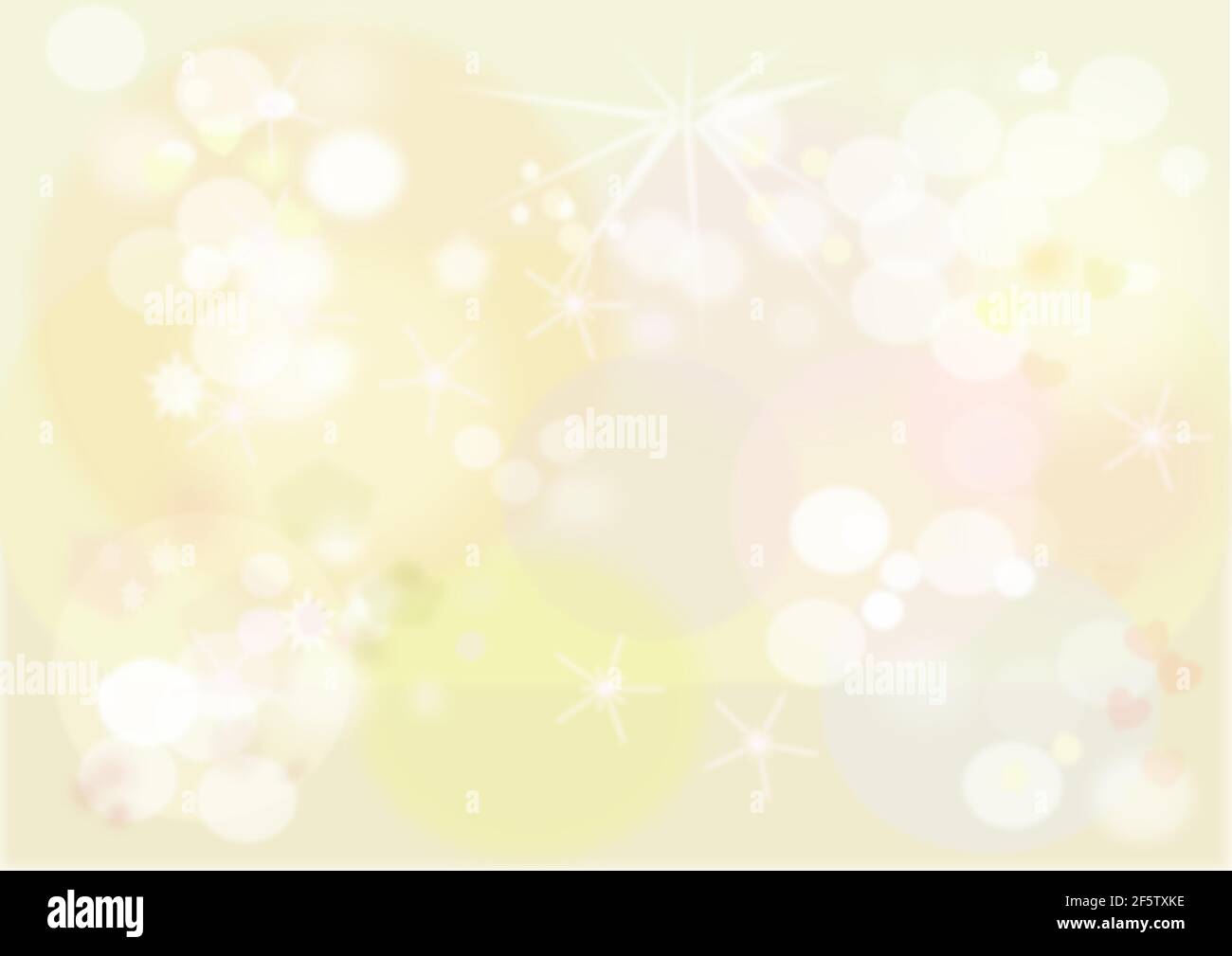 Abstract light yellow background. Bokeh lights with soft light illustration Stock Vector