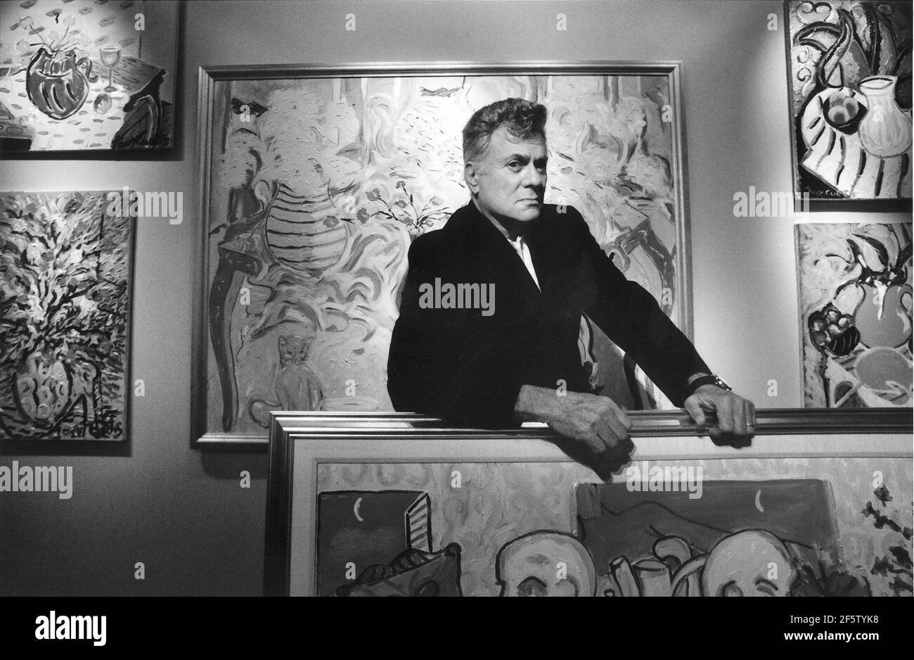 Tony Curtis at an exhibition of his paintings at the Chatto Gallery Hampstead Stock Photo