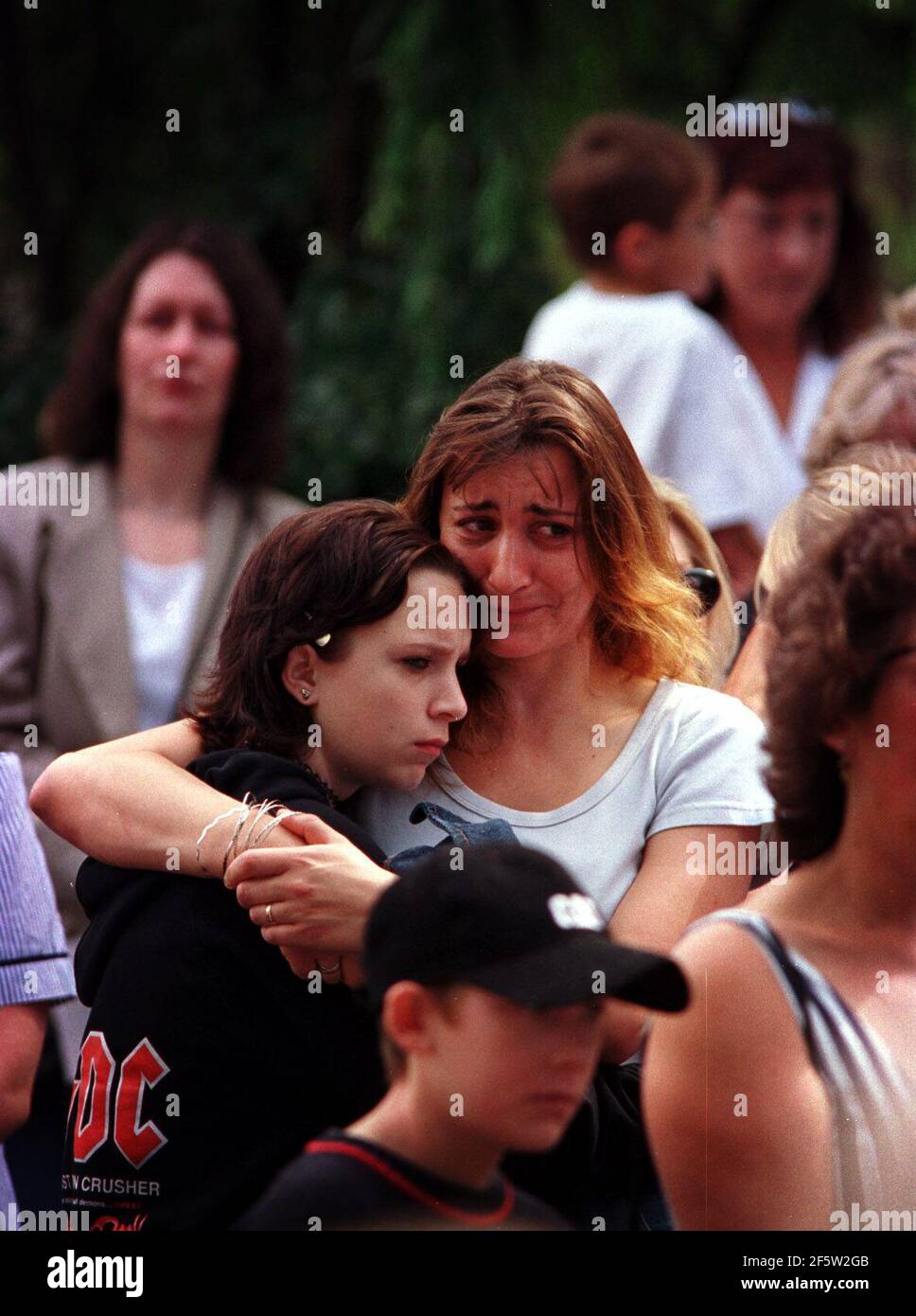 Sarah Payne Funeral...St Peters church in Hersham Surrey. funeral Stock