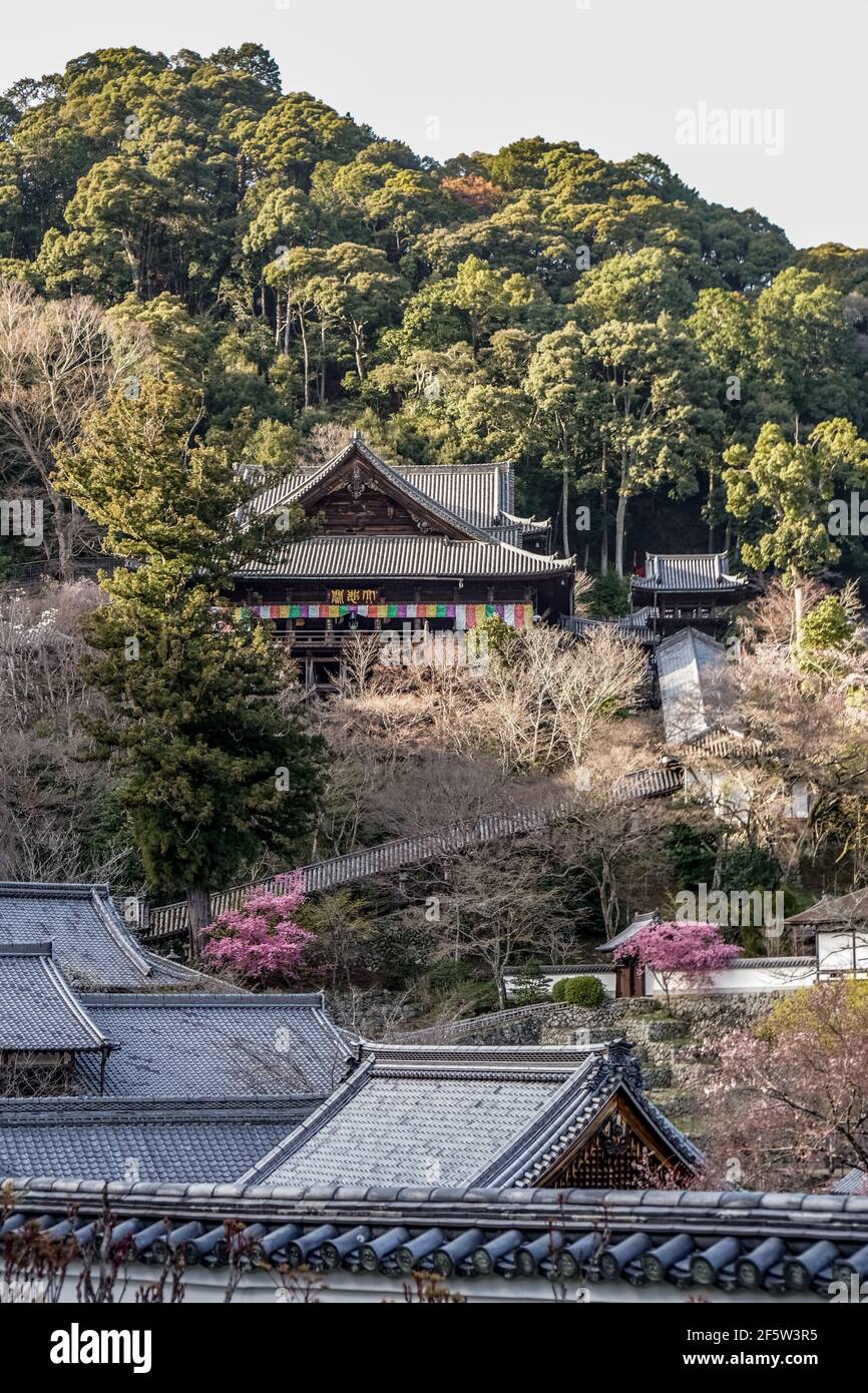 Hasedera Temple, Buddhist temple in Sakurai, Nara, Japan Stock Photo