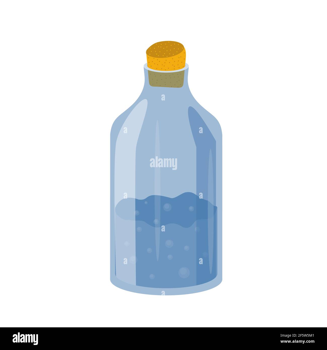 Witch bottle in cartoon style isolated vector illustration Stock Vector