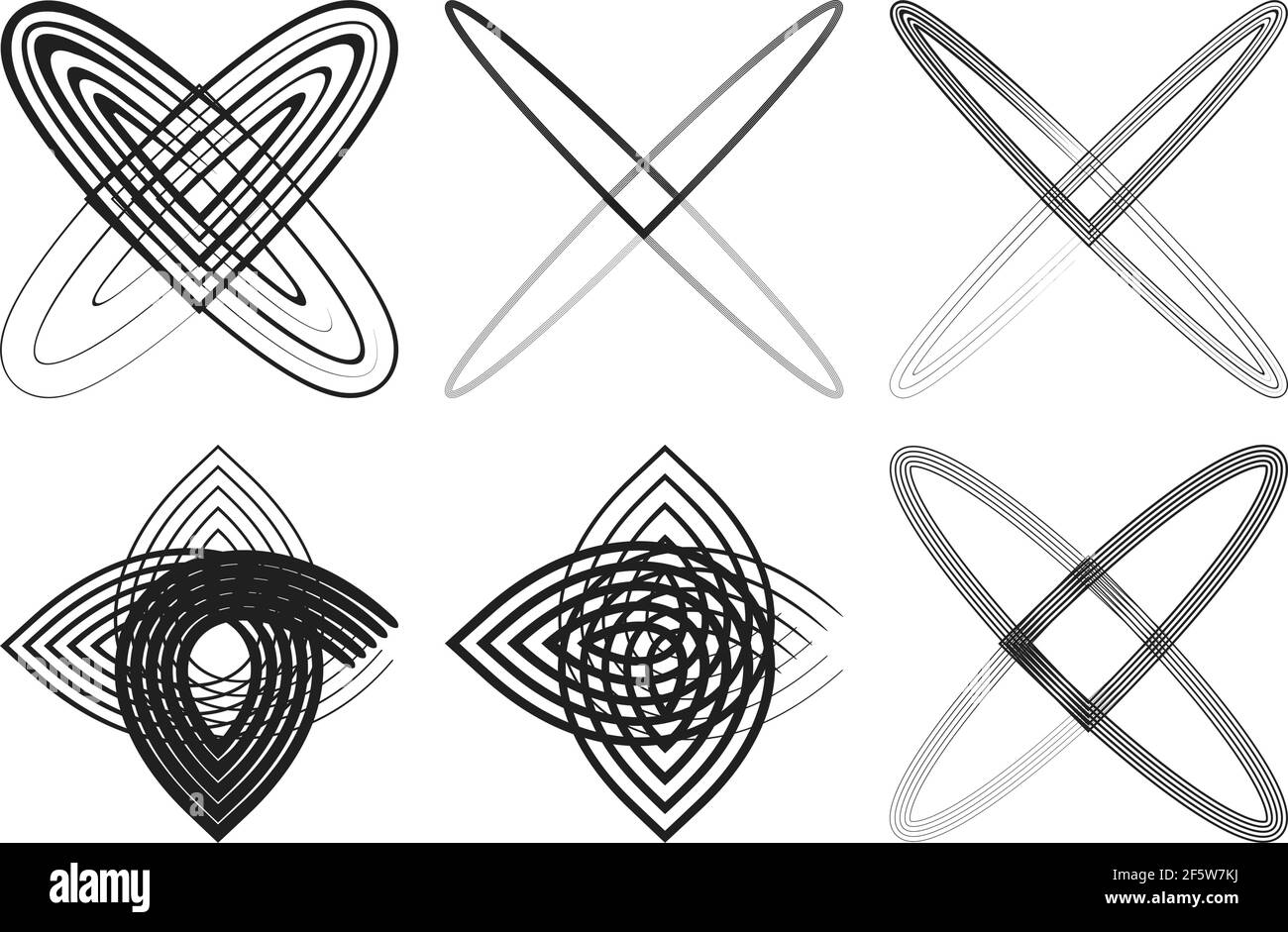 Abstract shapes, elements. Abstract motif, vector form — Stock vector illustration, Clip art