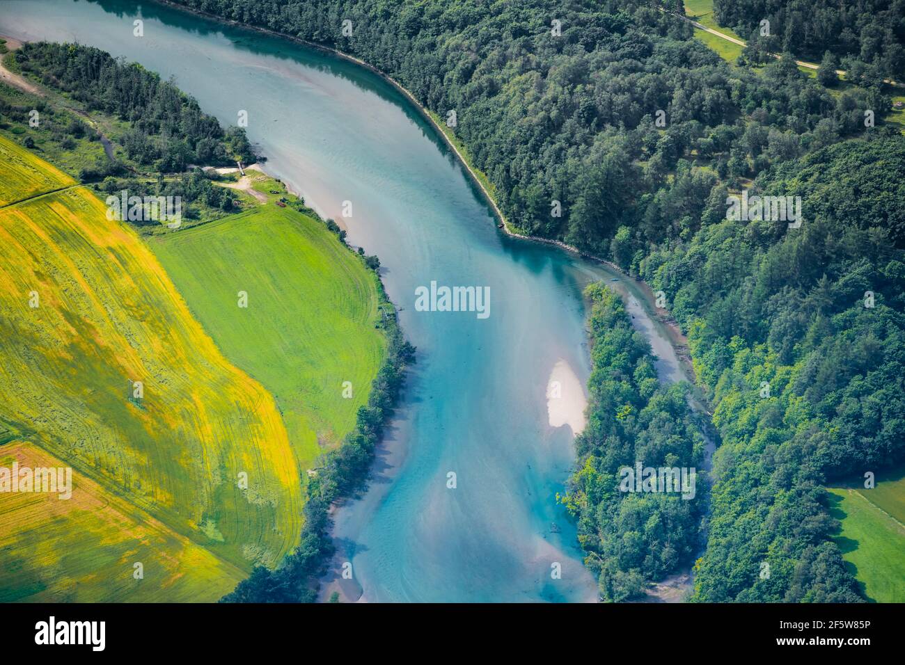 River Rauma and fields, Andalsnes, More og Romsdal, Norway Stock Photo ...