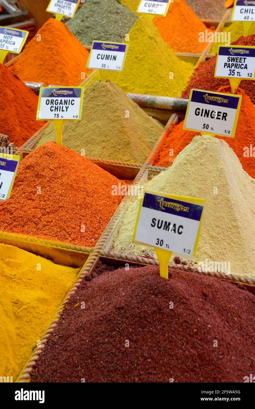 Grand Bazaar, Spice Bazaar, Misir Carsisi, Istanbul, Turkey Stock Photo