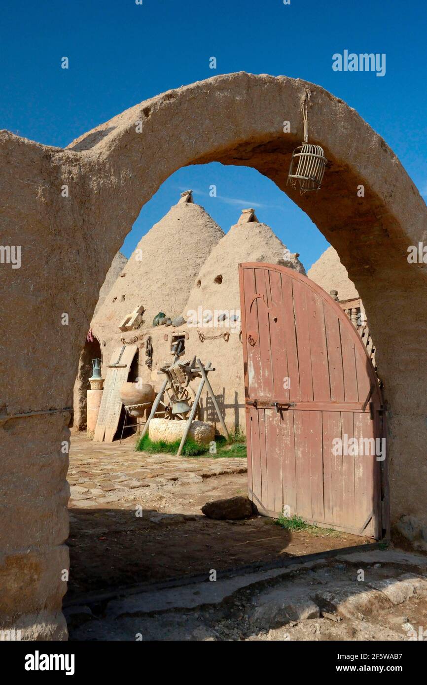 Harran, mud brick, mud house, traditional beehive shaped mud houses, trulli, Sanliurfa Province, Mesopotamia, Turkey Stock Photo