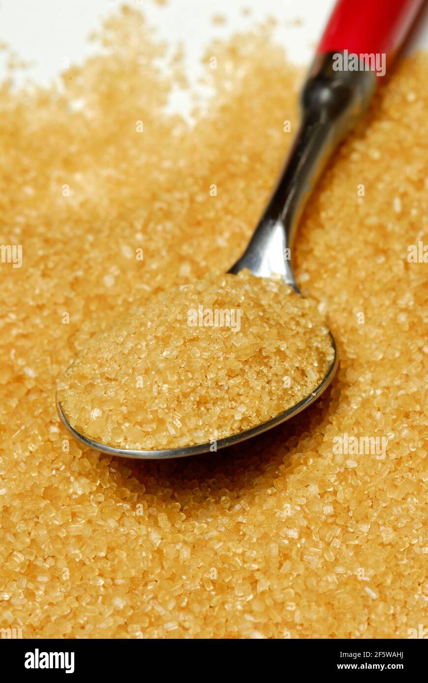 Brown sugar, beet sugar, cane sugar, sweet, sugar crystals, spoon Stock