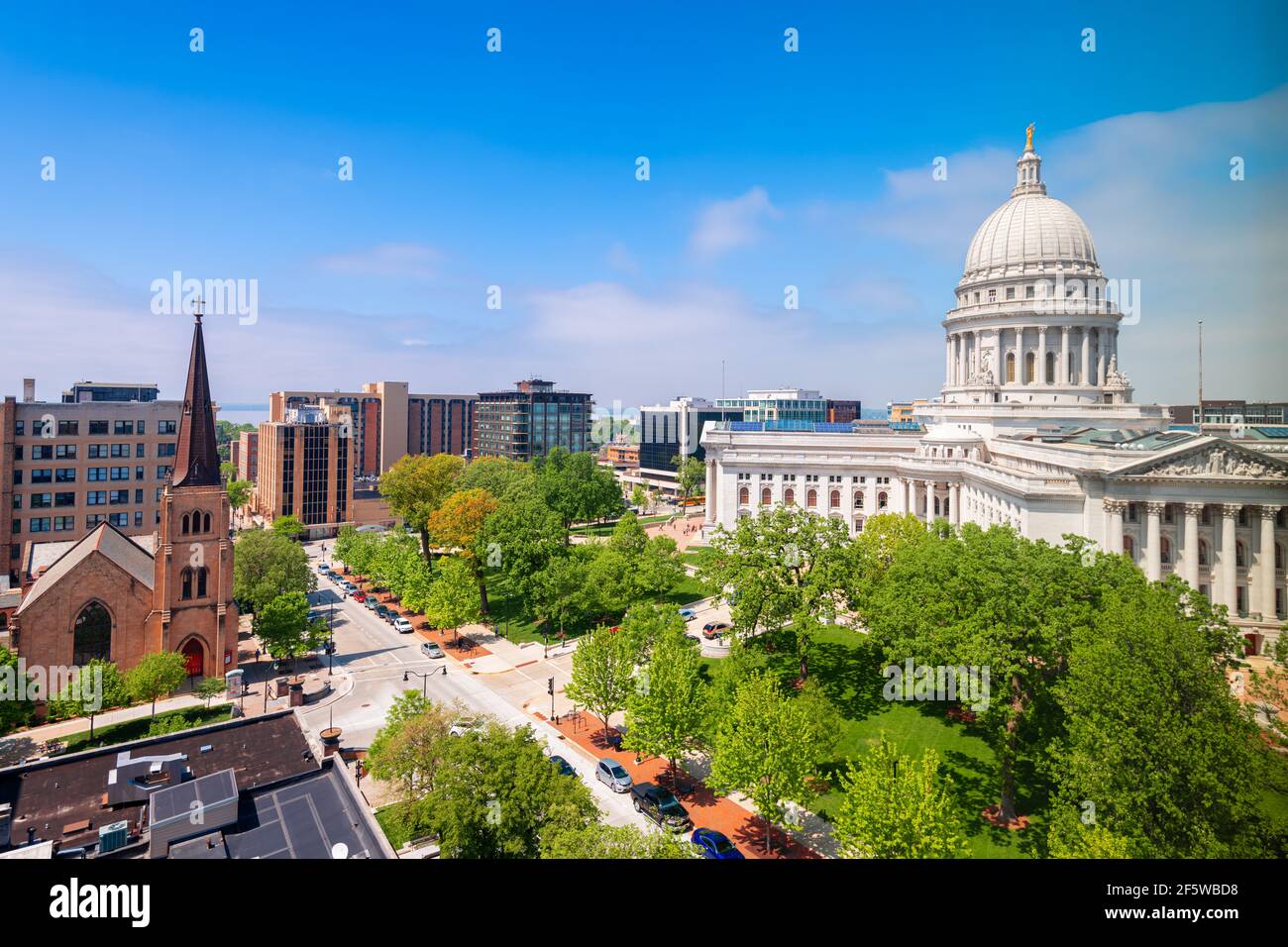 Madison, Wisconsin, USA state capitol in the daytime. Stock Photo