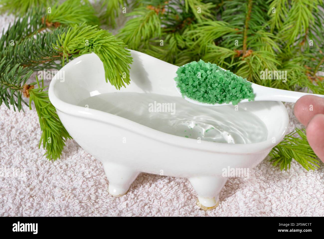 Bath additive spruce tips, spruce tip concentrate Stock Photo