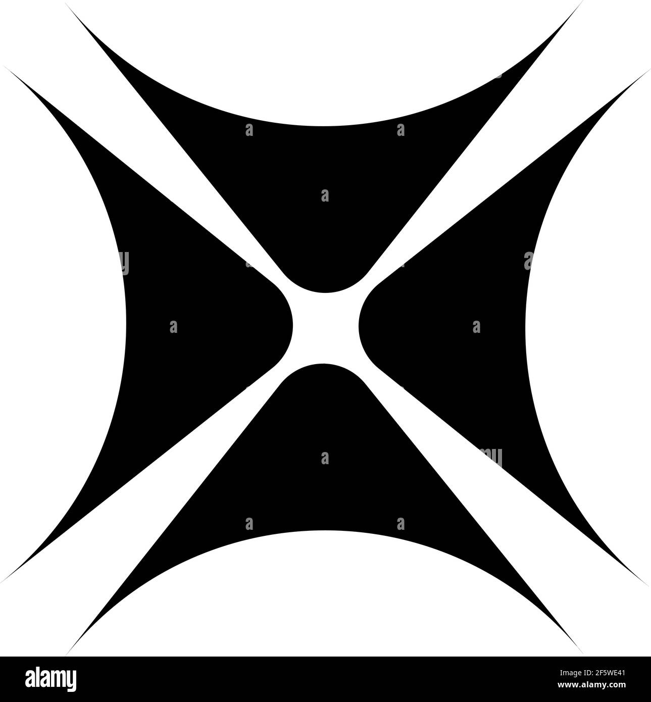 Abstract geometric shape, icon. Abstract element with pucker distortion ...