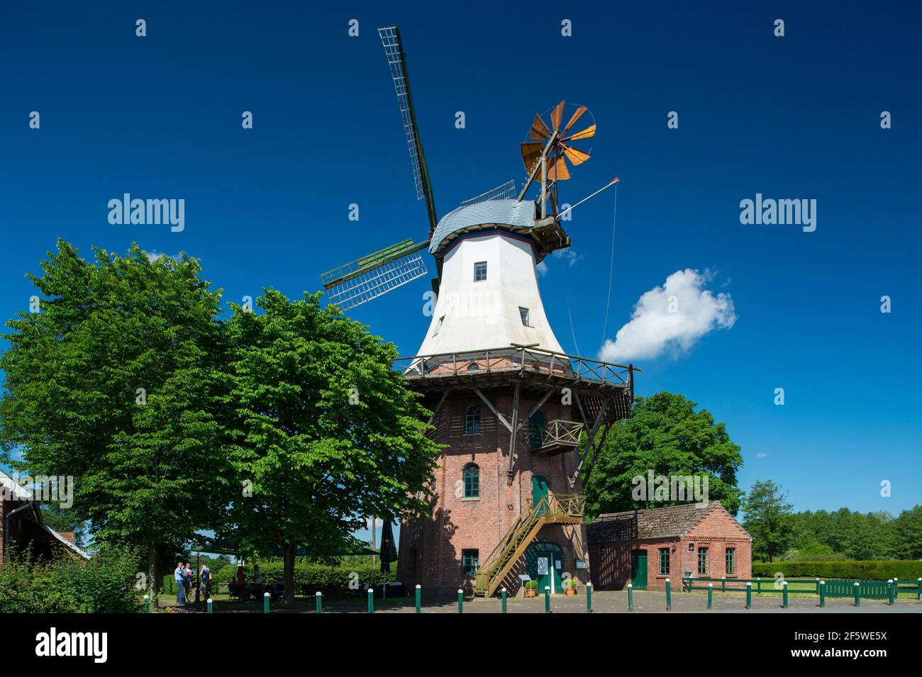 Windmill, Barssel an der Soeste, Oldenburger Muensterland, Lower Saxony, Germany Stock Photo