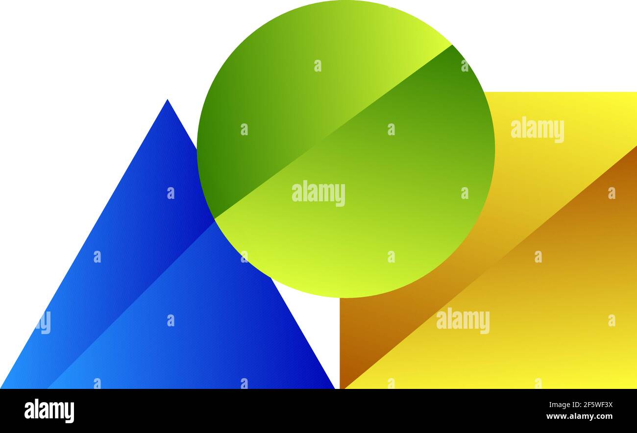 Basic shapes logo element. Triangle, square, circle logo, icon — Stock