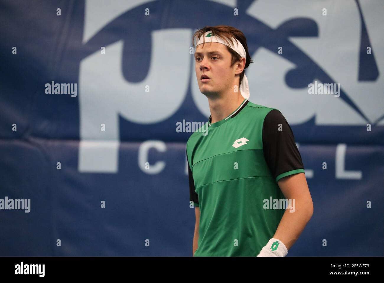 Maxime JANVIER France during the Play In Challenger 2021, ATP Challenger tennis tournament on March 26, 2021 at Marcel Bernard complex in Lille, France - Photo Laurent Sanson / LS Medianord / DPPI / LiveMedia Stock Photo