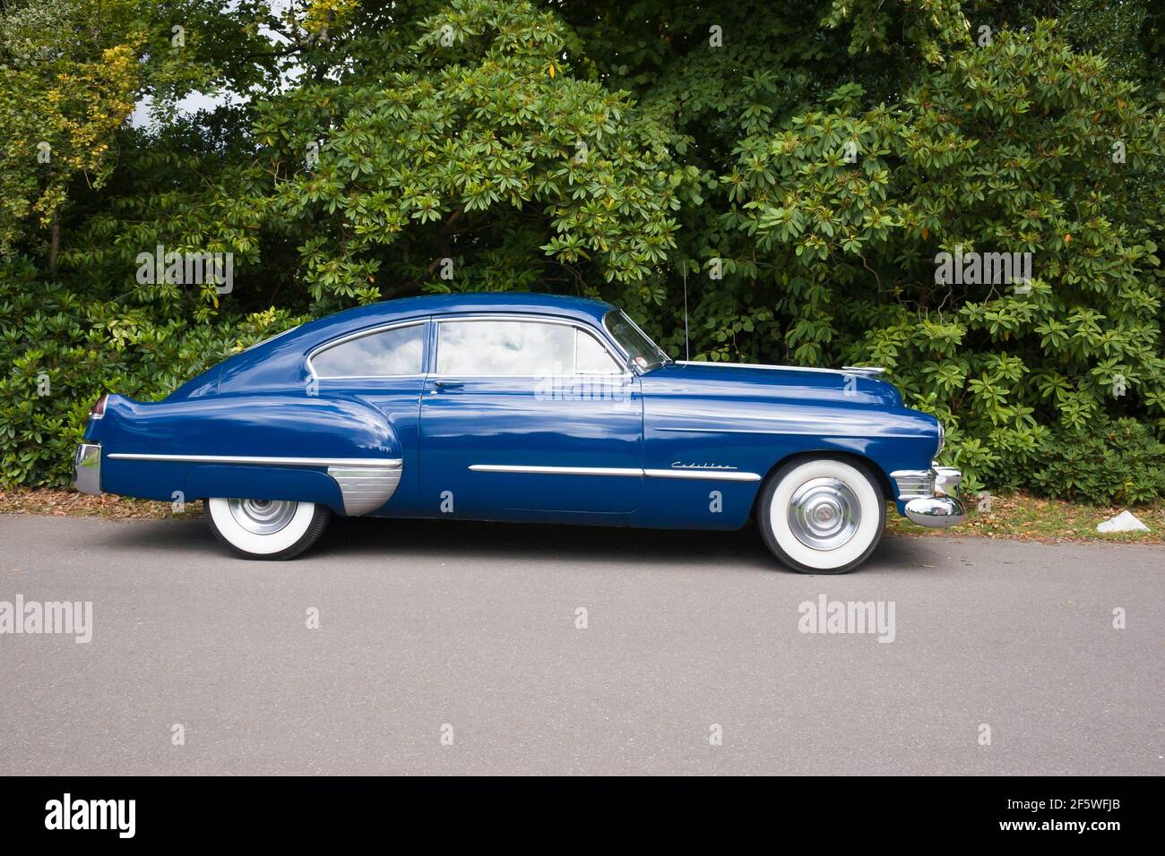 1949 Cadillac Series 61 Club coupe at classic car rally, Rhu, Argyll
